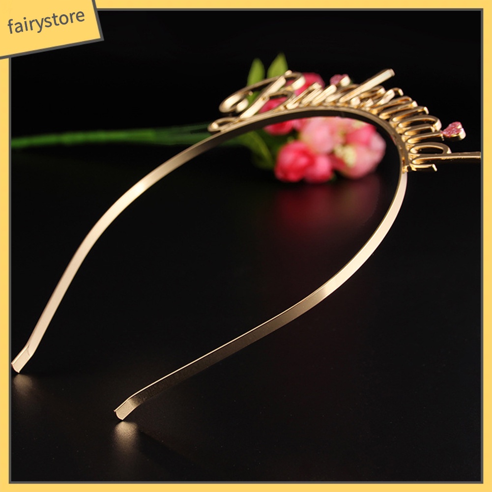 Băng Đô Cài Tóc Hình Trái Tim In Chữ Cho Phù Dâu