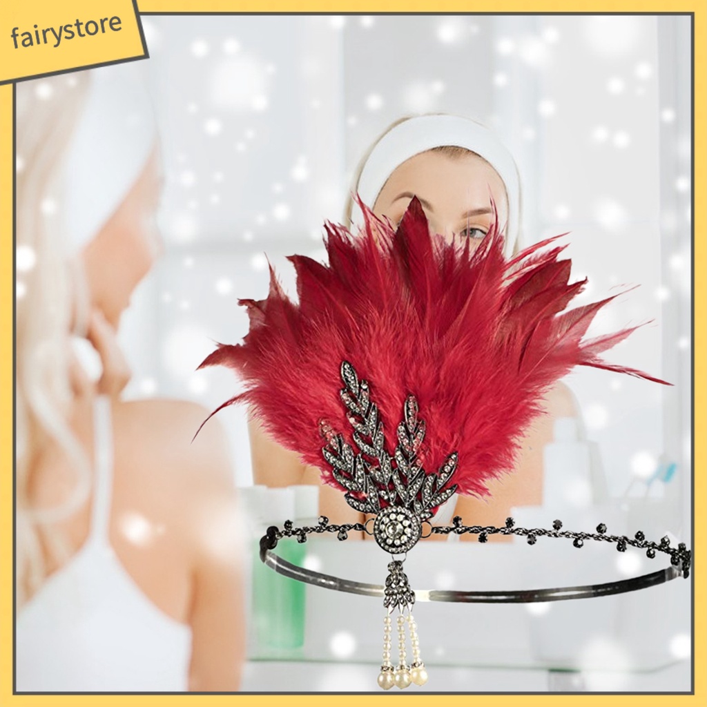 [FRO] Băng Đô Co Giãn Đính Ngọc Trai Giả Tua Rua Tinh Tế Chống Trượt Đa Năng Làm Quà Tặng Chụp Ảnh Cho Nữ