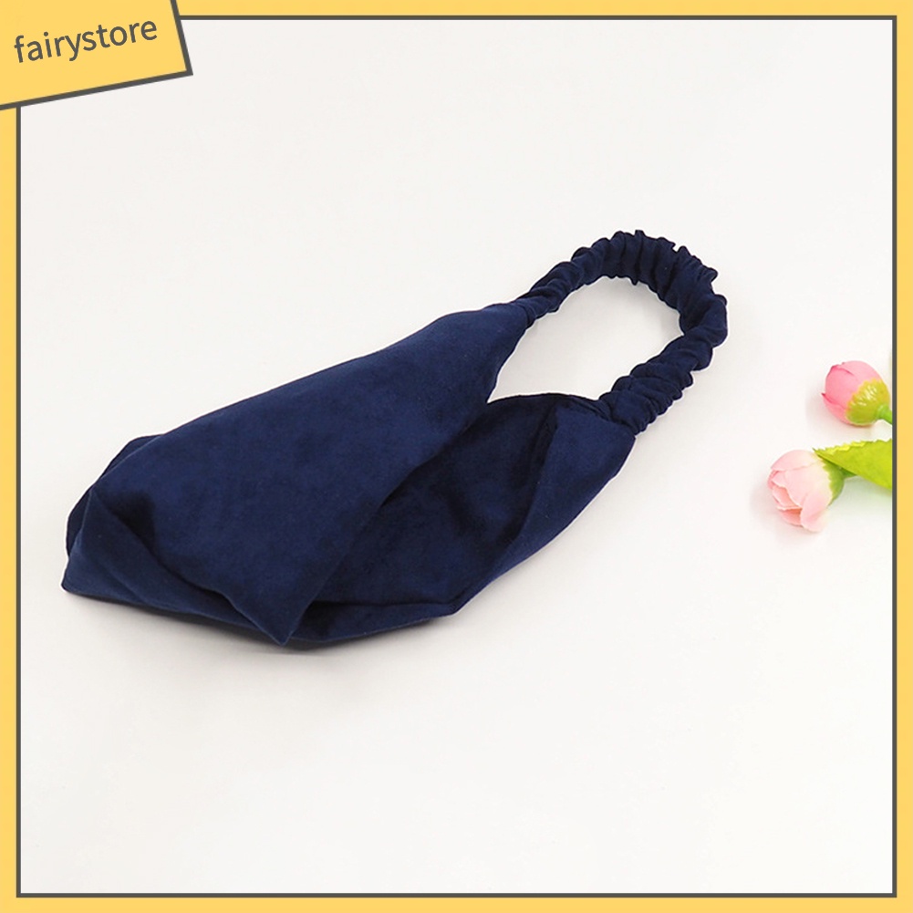 Băng Đô Cài Tóc Thắt Nút Bằng Da Lộn Màu Trơn Phong Cách Vintage Dành Cho Nữ