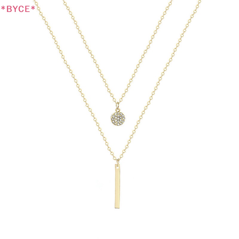 Vòng cổ Hai Lớp Mặt Tròn Phong Cách Âu Mỹ Thời Trang Cho Nữ Mới