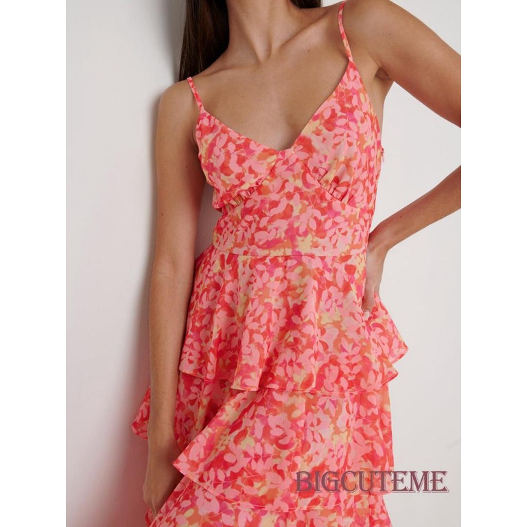 Đầm Dài Không Tay Cổ Chữ V Họa Tiết Hoa Thời Trang Mùa Hè Cho Nữ