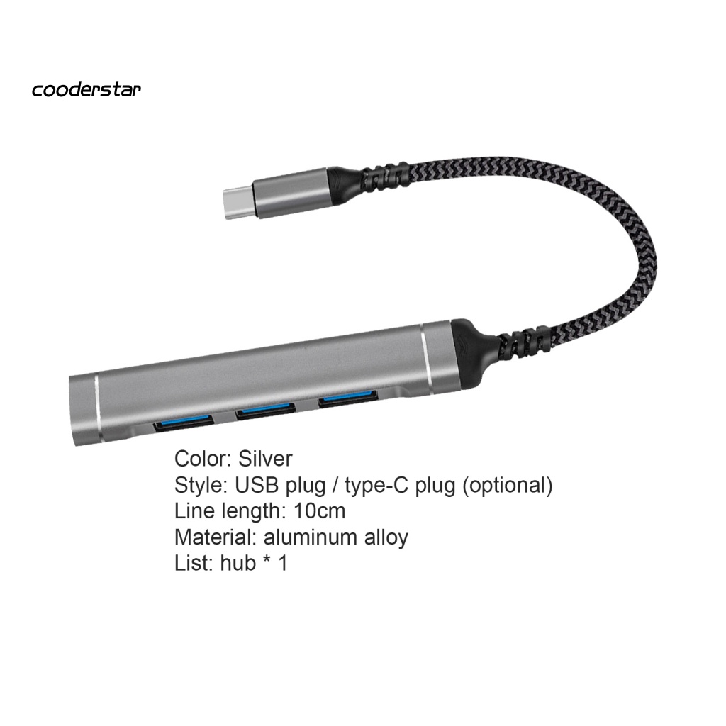 Bộ Chia Cổng USB Type-C Dài 10cm Tiện Dụng Cho Máy Tính