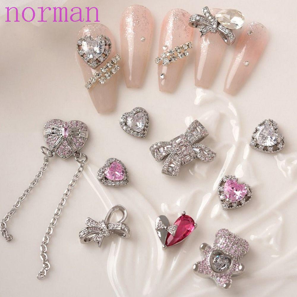 Phụ Kiện Trang Trí Móng Tay Hình NORMAN Độc Đáo|Dây Chuyền Chuỗi Xích Thời Trang Xu Hướng|Phụ Kiện Trang Trí Móng Tay Hình Nơ Bằng Hợp Kim Lấp Lánh Sang Trọng