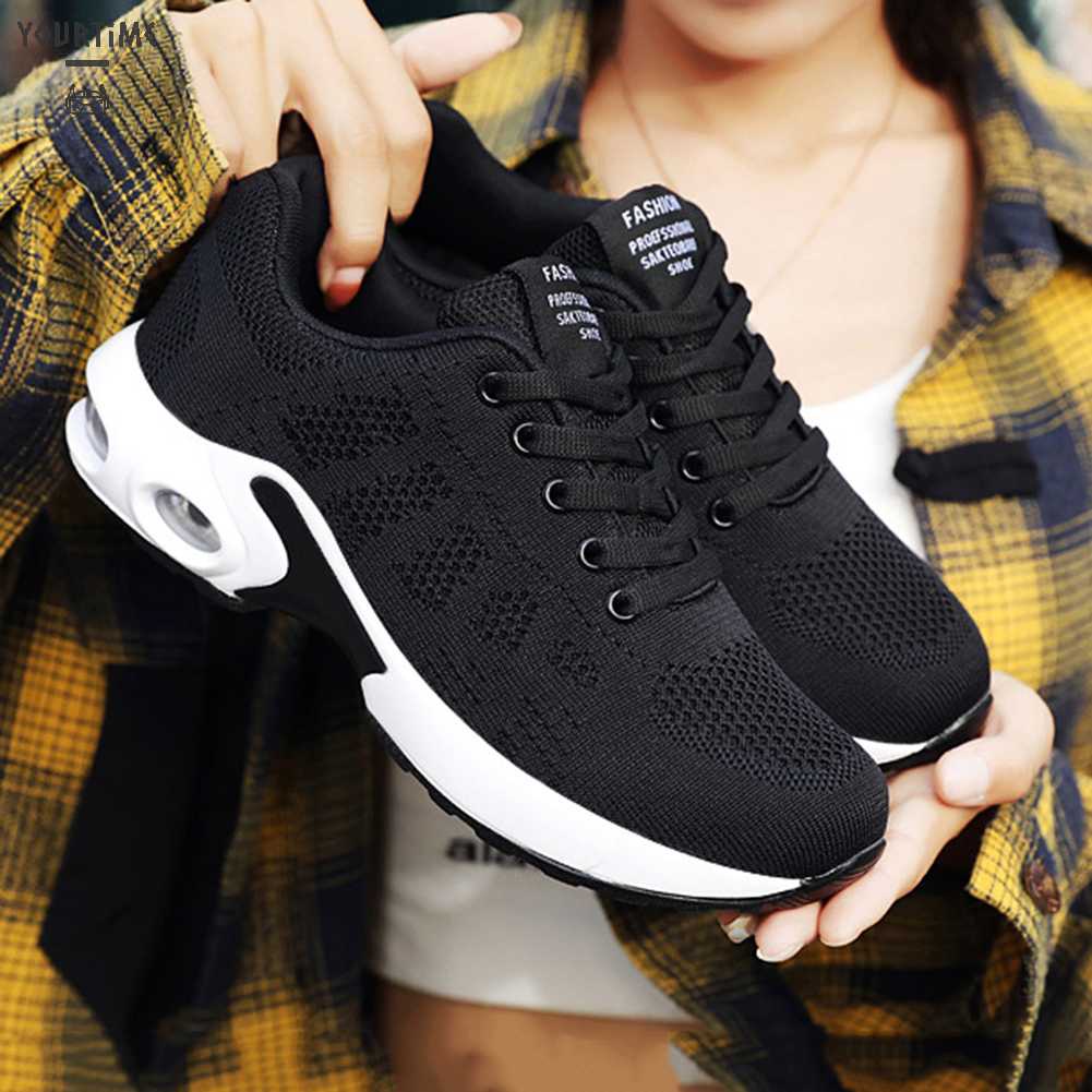 Giày Chạy Bộ Đế Phẳng Cột Dây Thoáng Khí Unisex