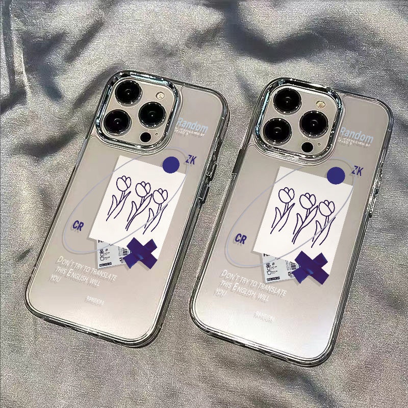 ✅Ốp Điện Thoại Dẻo Họa Tiết Hoa Màu Xanh Dương Xinh Xắn Chống Sốc Cho Iphone Plus7Iphone12In Style 13max8 / Blue Clay 1114pro YIA1