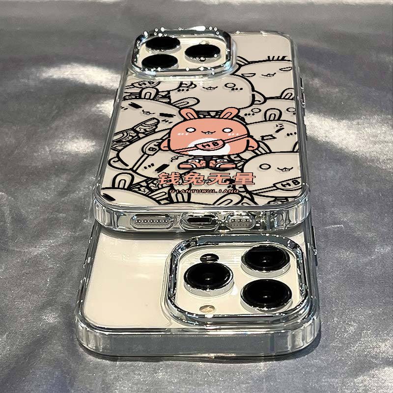 ✅Ốp Điện Thoại Mềm Chống Sốc In Hình Thỏ Đơn Giản Cho Iphone 13 11 7 8 Plus 12 / 14 Pro