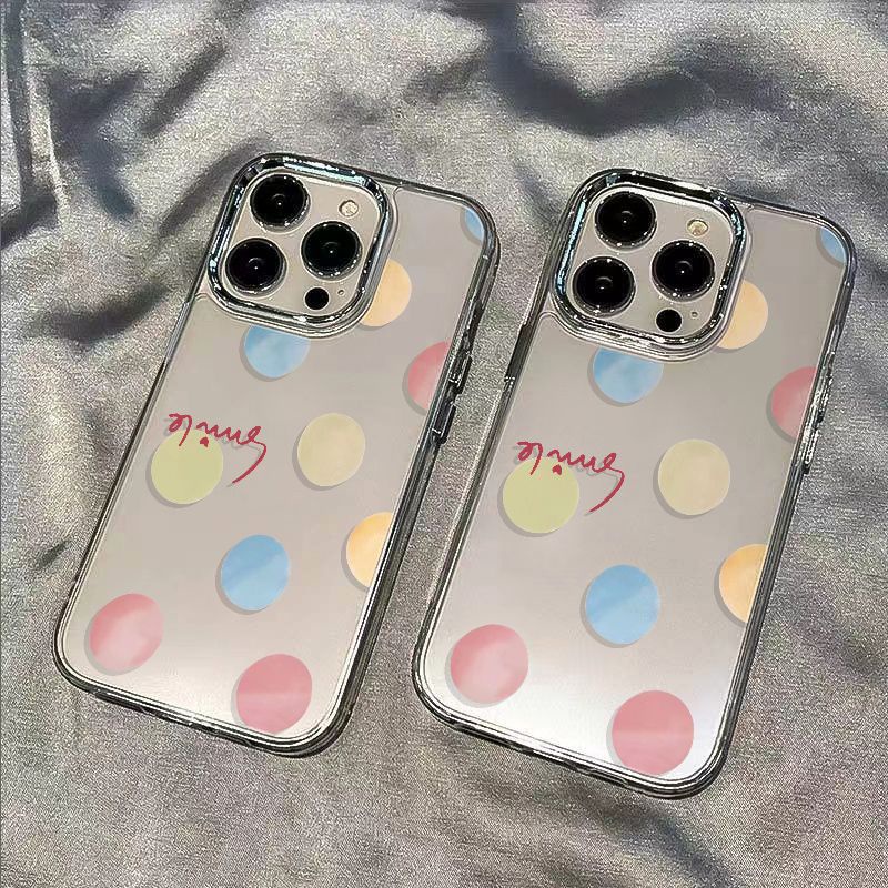 ✅Ốp Điện Thoại Chống Sốc Họa Tiết Chấm Bi Đơn Giản Cho Iphone 1113plus 7 / Xs8In 14pro 12 GR1C