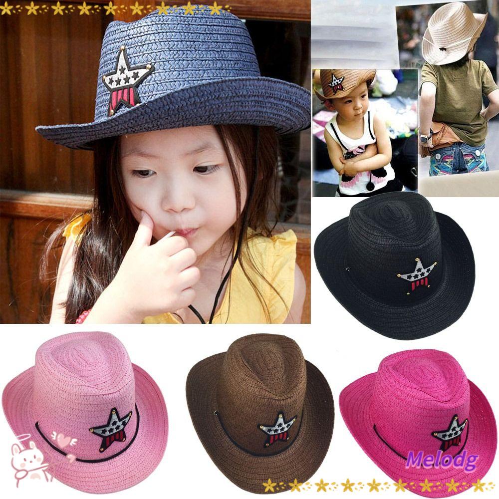 MELODG Mũ Cao Bồi Thiết Kế Xinh Xắn Thời Trang Cho Trẻ Em