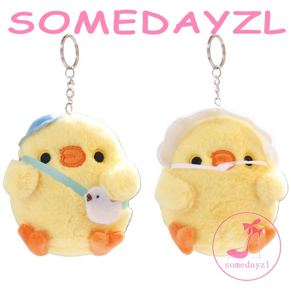 Móc Khóa Hình Gà Nhồi Bông Mini Dễ Thương