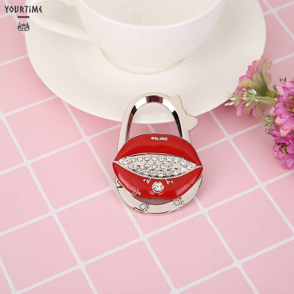 Móc Treo Túi Xách Bằng Hợp Kim Kẽm Đính Đá Gấp Gọn Tiện Dụng Giá Đ