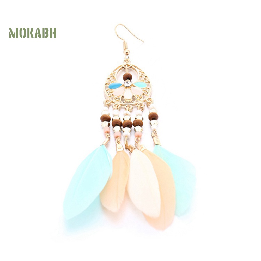 [Mok Abh] Hoa Tai Hình Oval Phong Cách Bohomian