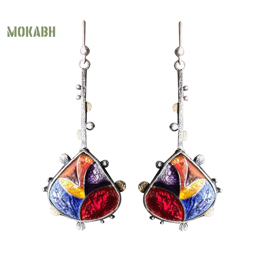 Abh Bông Tai Dạng Móc Hình Giọt Nước Màu Sắc Hợp Thời Trang Cho Nữ