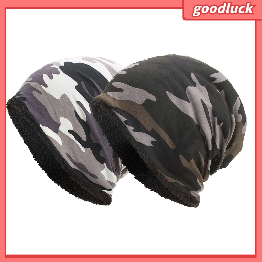 [GLO] Mũ Beanie Mùa Đông Baggy Lông Cừu Mềm Nhẹ Thoáng Khí Co Giãn Phối Màu Tương Phản Chống Lạnh Họa Tiết Rằn Ri Cho Nam Mặ