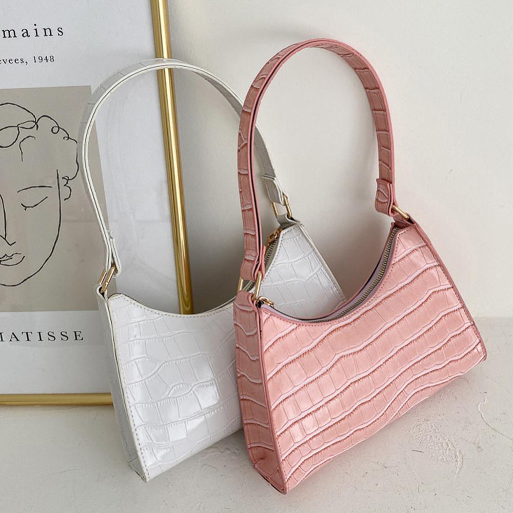 Túi Đeo Vai / Kẹp Nách Chất Da PU Màu Trơn Phong Cách Cổ Điển Thời Trang Cho Nữ J9N2