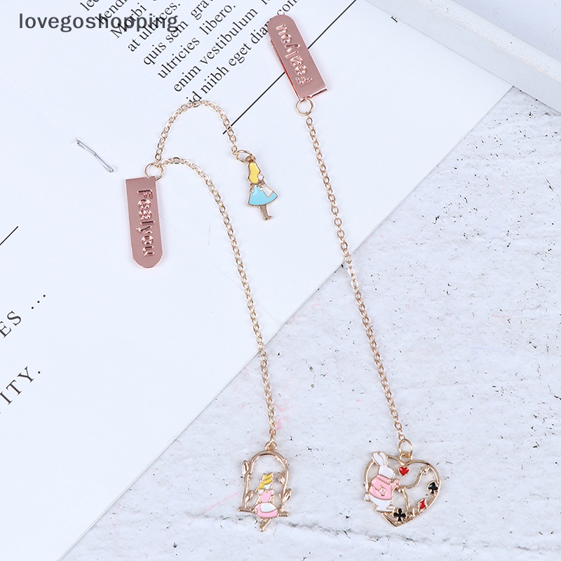 1 Thẻ Đánh Dấu Trang Sách Bằng Kim Loại Hình Thỏ Dễ Thương