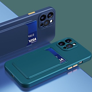 Ốp Điện Thoại Silicone Mỏng Có Ngăn Đựng Thẻ Cho iPhone 7 8 Plus X XR Xs Max 11 Pro Max