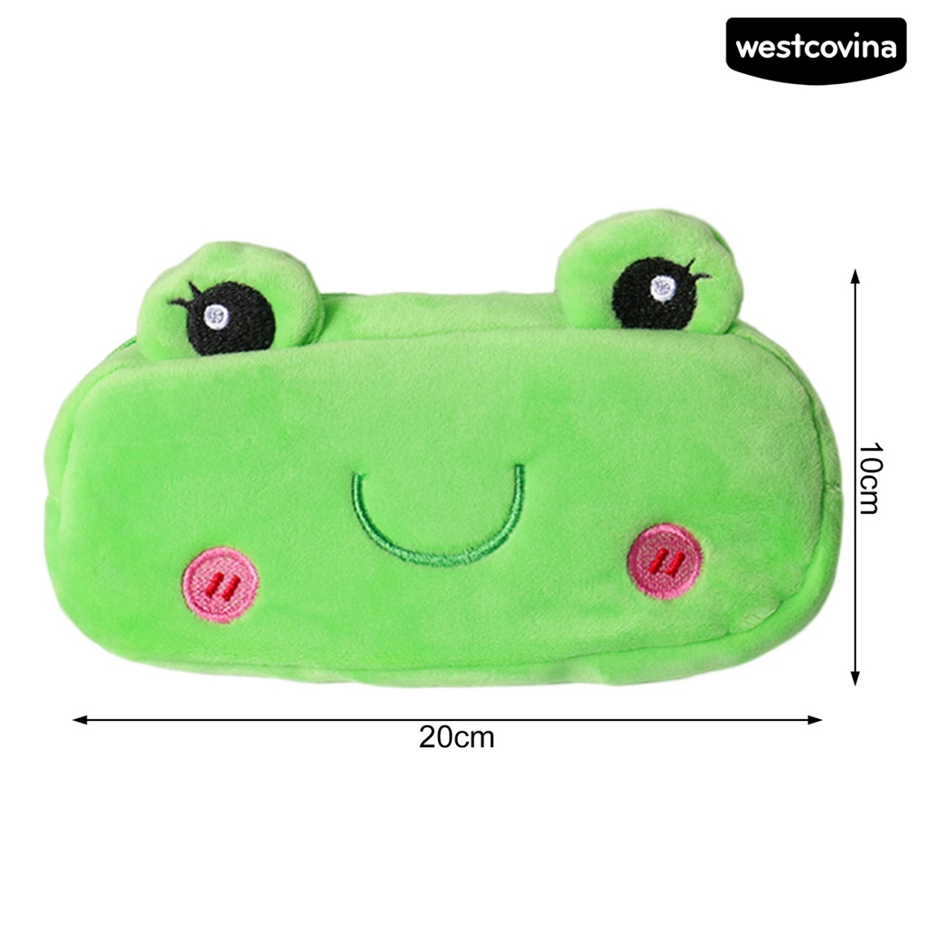 [WSTN]✎Túi Đựng Bút Bằng Vải Flannel Khóa Kéo Họa Tiết Dâu Tây Hoạt Hình Sáng Tạo