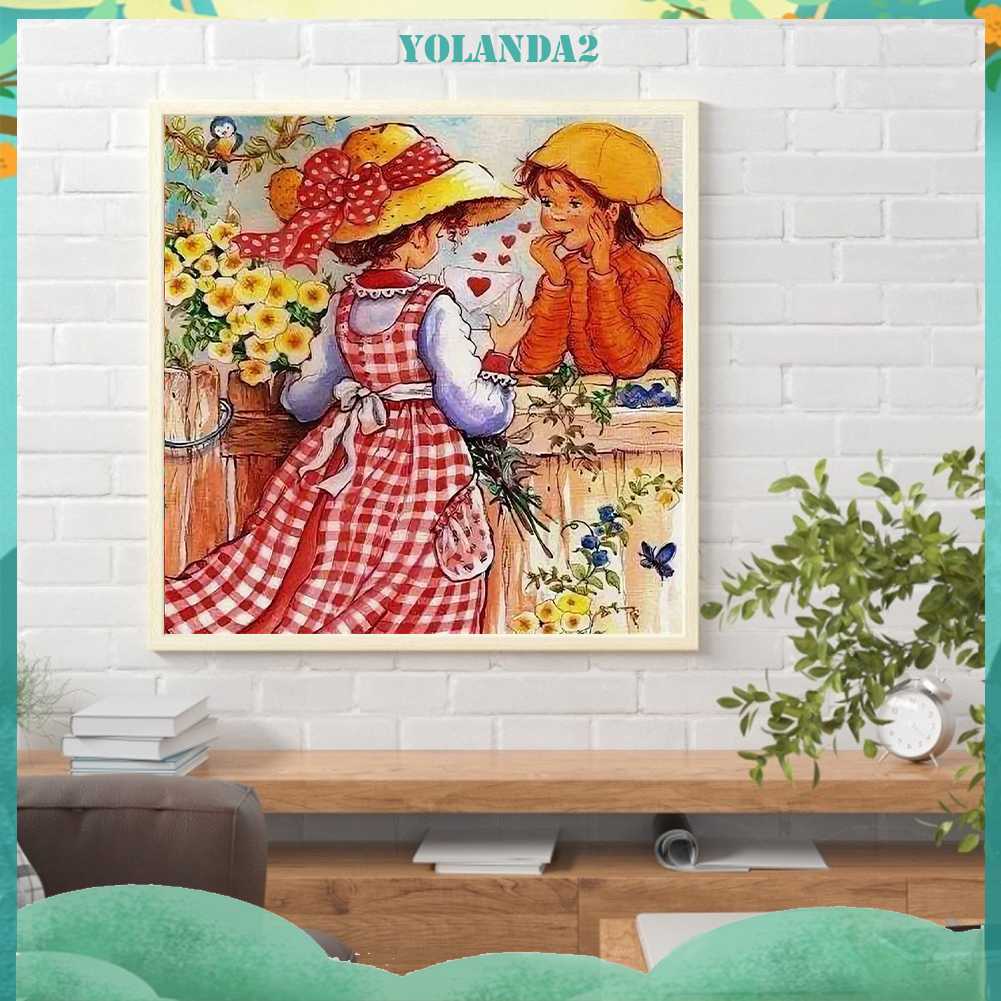 Tranh Đính Đá Kim Cương Toàn Bộ 5D DIY Hình Vẽ Cô Gái Trang Trí Nhà Cửa