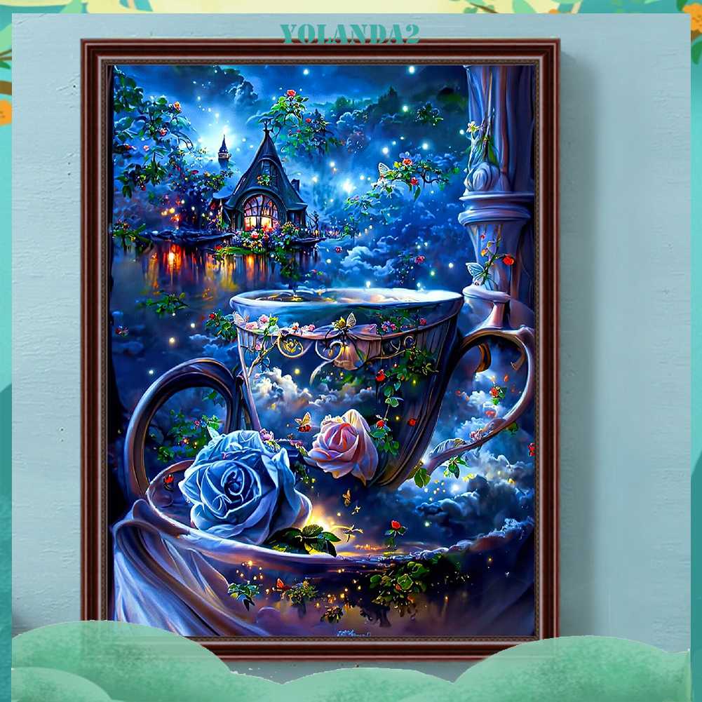 Tranh Đính Đá Kim Cương Toàn Bộ 5D DIY Hình Vẽ Hoa Hồng