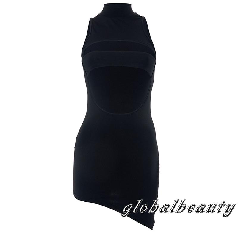 Đầm Không Tay Hở Lưng Màu Đen Thời Trang Mùa Hè Cho Nữ