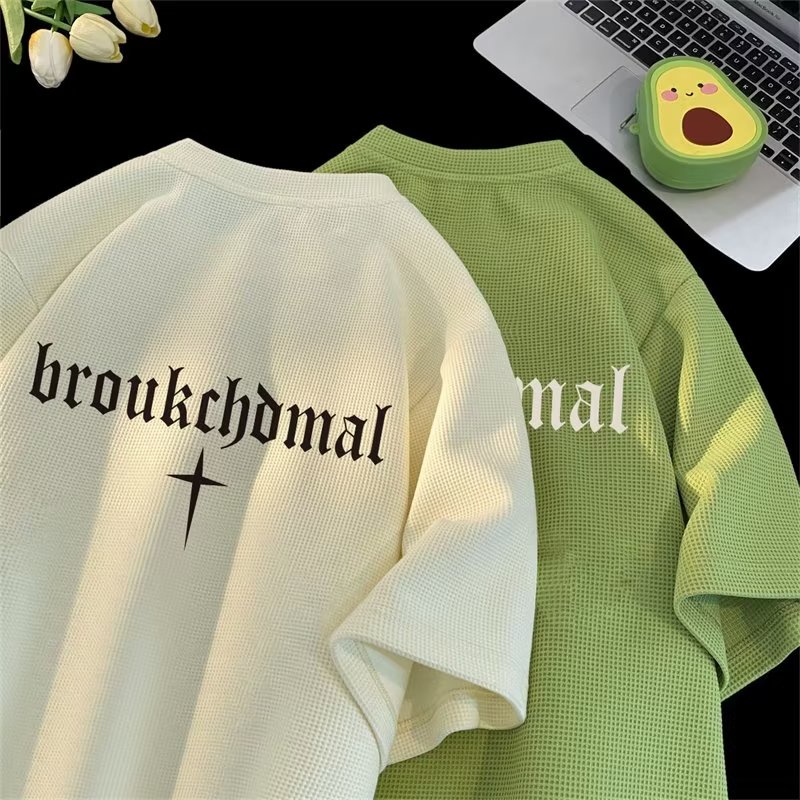 Áo Thun Nam Ngắn Tay In Chữ Thập Phong Cách Đường Phố Cá Tính