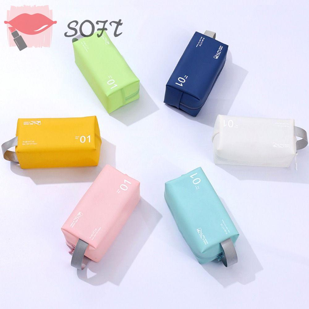 SOFTNESS Túi Đựng Mỹ Phẩm Bằng Nhựa PVC Chống Thấm Nước Tiện Dụng