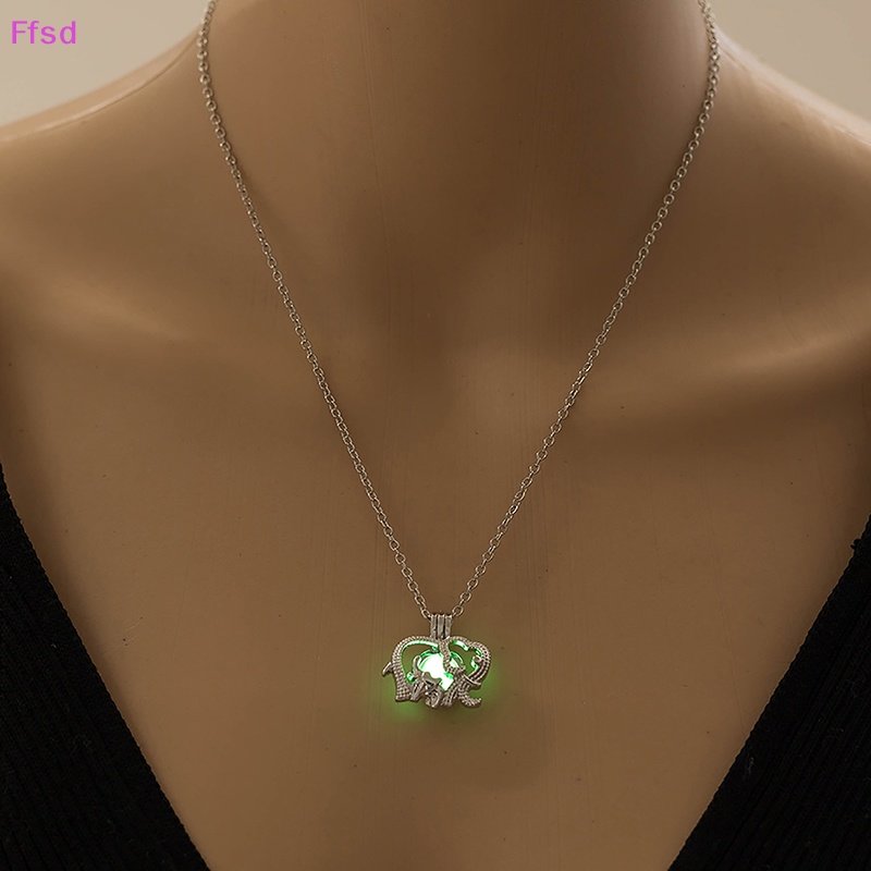 {Ffsd} Vòng cổ Dạ Quang Mặt Dây Hình Voi Khoét Rỗng Phát Sáng Dễ Thương Làm Quà Halloween Cho Nam Và Nữ