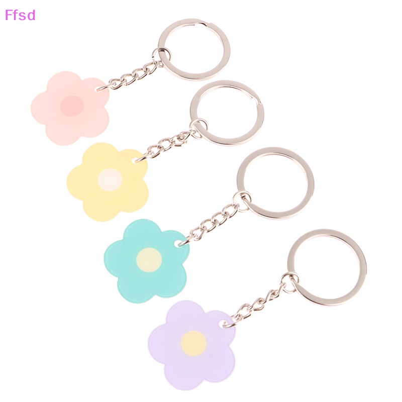 {Ffsd} Móc Khóa Acrylic Hình Hoa Màu Kẹo Tối Giản