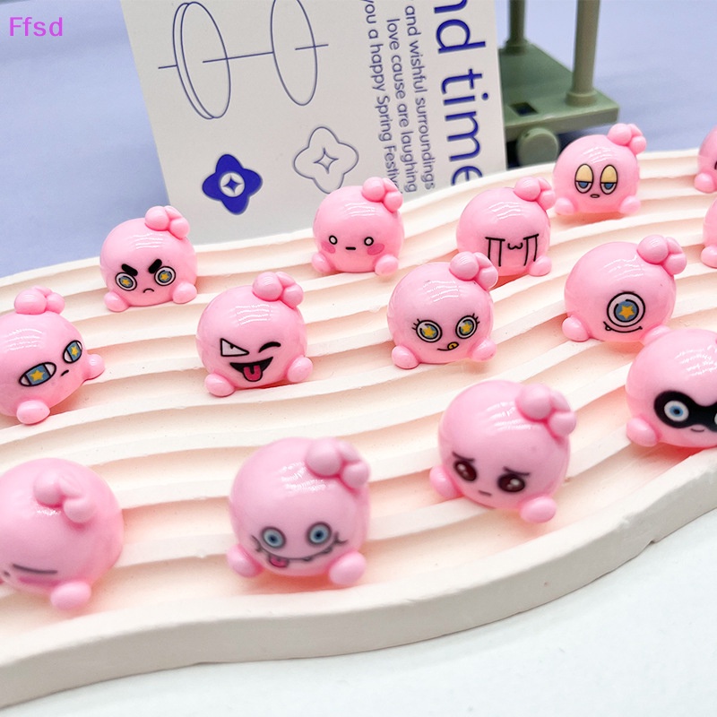 Bộ 3 Phụ Kiện Trang Trí Tiểu Cảnh Hình Kirby Mini Bằng Nhựa Resin Dạ Quang Dễ Thương DIY