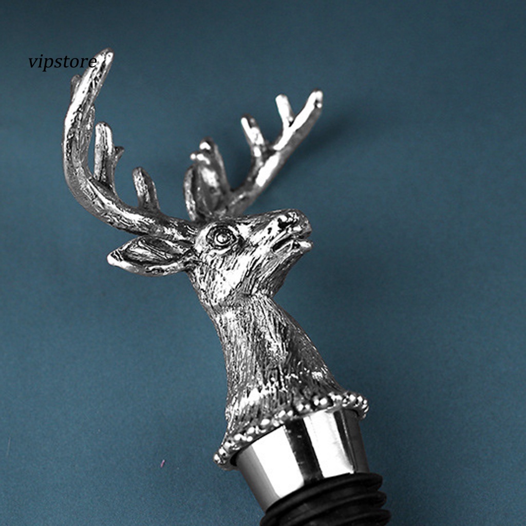 Nút Chặn Chai Rượu Vang Bằng Kim Loại Chống Rỉ Hình Nai Sừng Tấm Sáng Tạo Trang Trí Nhà Cửa
