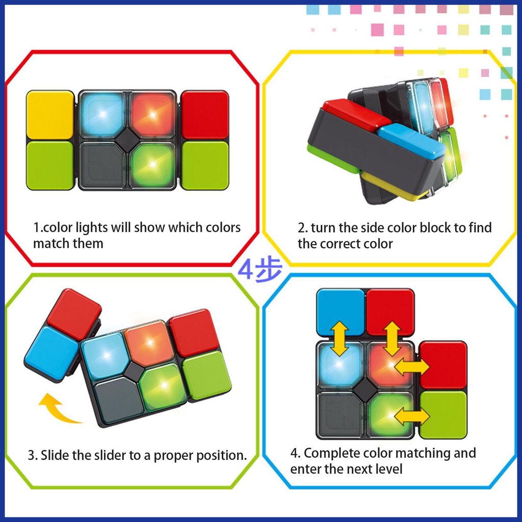Đồ Chơi Khối Rubik Phát Nhạc Đèn Nhấp Nháy Kích Thích Trí Nhớ Và Phát Triển Trí Não Mini Với 4 Trò Chơi