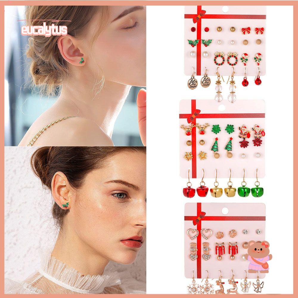 Set 12 Đôi Khuyên Tai Chủ Đề Giáng Sinh