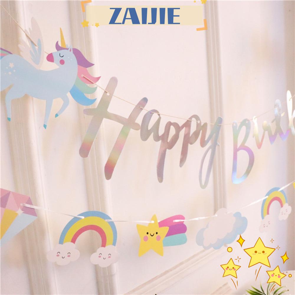 Vòng Hoa Trang Trí Tiệc Sinh Nhật Chủ Đề Kỳ Lân 24 Xinh Xắn Cho Bé Gái