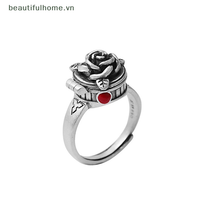 Hộp Đựng Trang Sức Dạng Mở Hình Hoa Hồng Phong Cách Retro Sáng Tạo