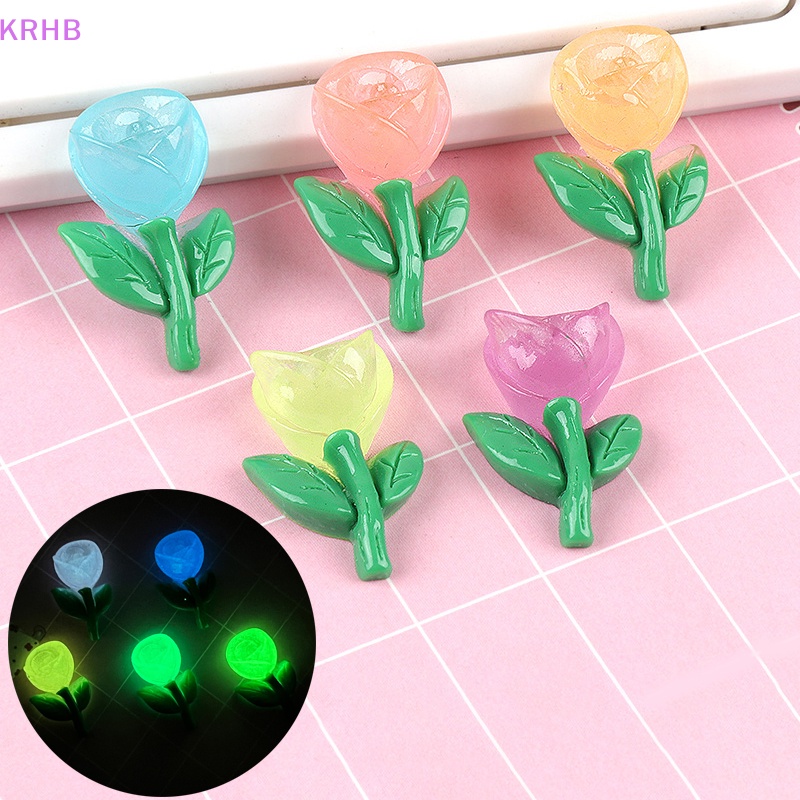 Set 10 Phụ Kiện Trang Trí Tóc Hình Bông Hoa Bằng Resin Phát Sáng Độc Đáo Mới