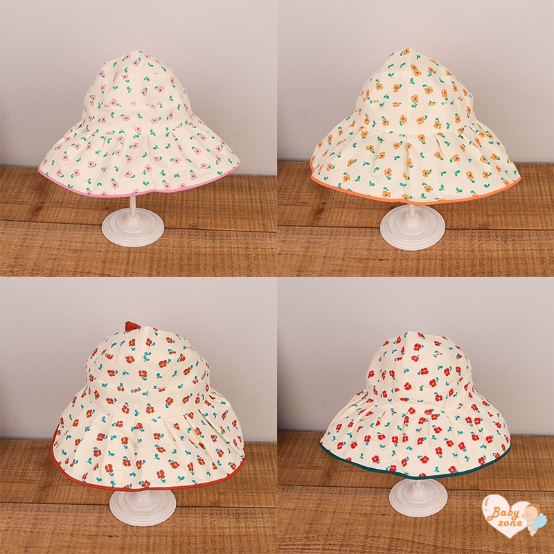 Khung Thành Cho Bé Chất Lượng Cao❤Mũ Chống Nắng Trọng Lượng Nhẹ In Họa Tiết Hoa Thời Trang Và Ngọt Ngào Cho Bé Gái
