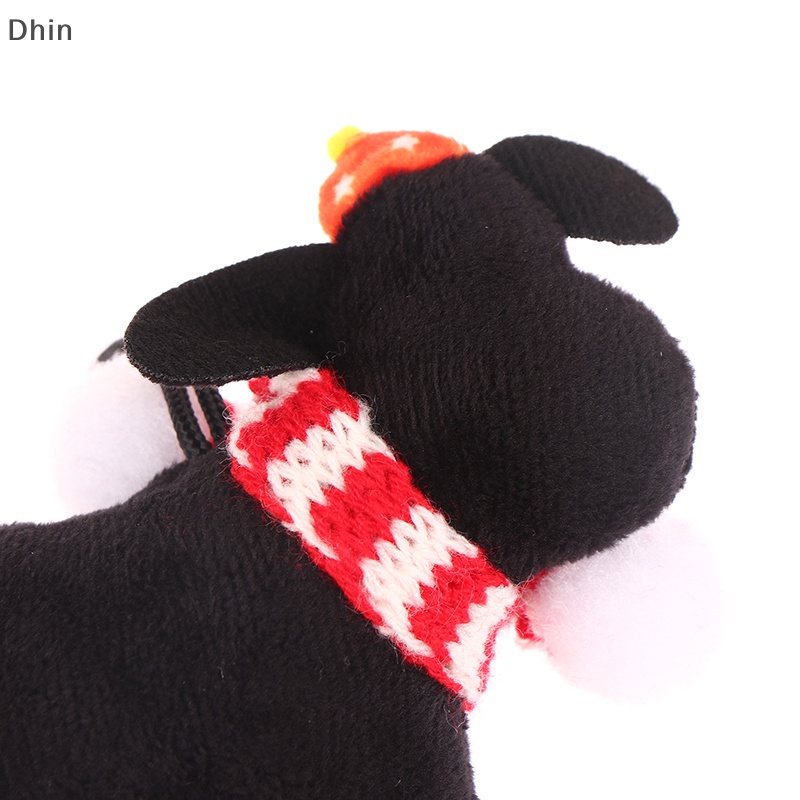 [Dhin] Móc Khóa Ba Lô / Móc Khóa Xe Hơi Hình Chú Chó Đen Nhồi Bông Sáng Tạo DIY