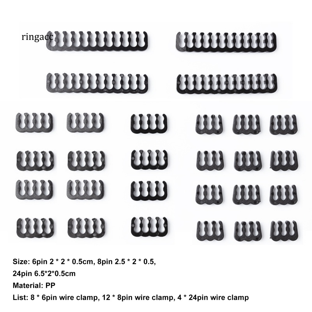Bộ 24 Kẹp Cố Định Dây Cáp 6 / 8 / 24Pin Bằng Nhựa PP Tiện Dụng