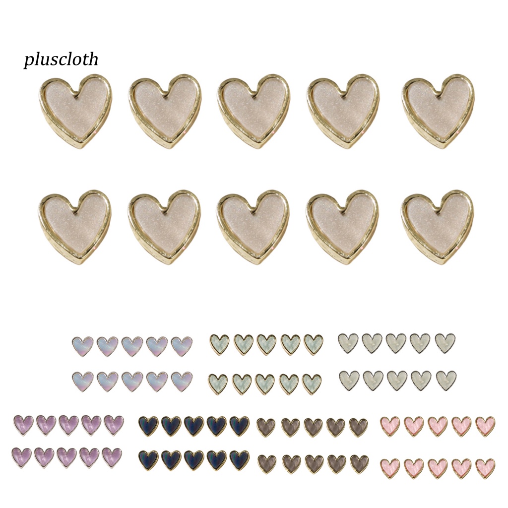 Set 10 Phụ Kiện Trang Trí Móng Tay Nghệ Thuật Tạo Hiệu Ứng 3D Bằng Hợp Kim Thân Thiện Với Môi Trường Màu Sắc Sống Động