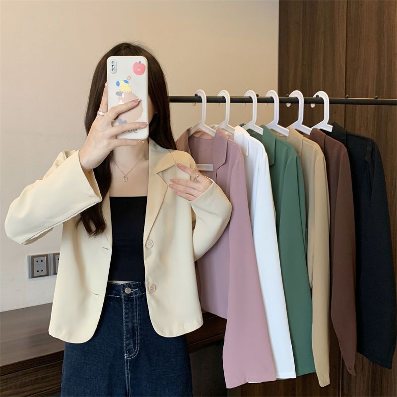 Áo Khoác Ngắn Phong Cách Hàn Quốc Thời Trang Xuân Thu Hàng Mới Dành Cho Nữ