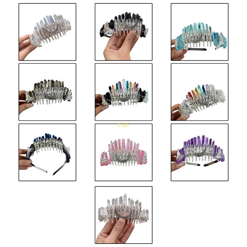 Vương Miện Đính Đá Pha Lê Hình Mặt Trăng / Bướm Bằng Kim Loại Thủ Công Phong Cách Boho Đẹp Mắt Dành Cho Hóa Trang