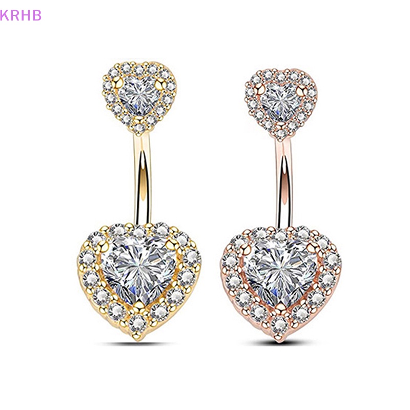 Khuyên Rốn Hình Trái Tim Bằng Thép Không Gỉ Thời Trang Dành Cho Nữ Mới