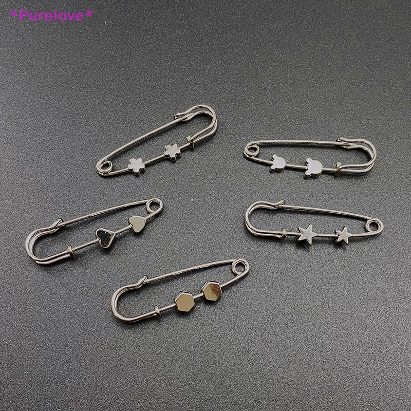 Ghim Cài Áo Hình Lục Giác / Gấu / Ngôi Sao Màu Vàng Bằng Hợp Kim Chống Ánh Sáng Phong Cách Vintage Mới