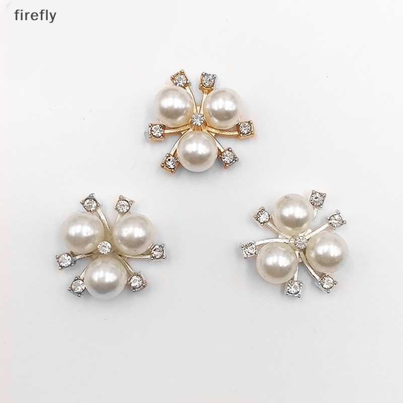 Bộ 10 Nút Ngọc Trai Hình Bông Hoa Dùng Trang Trí Tiệc Cưới DIY