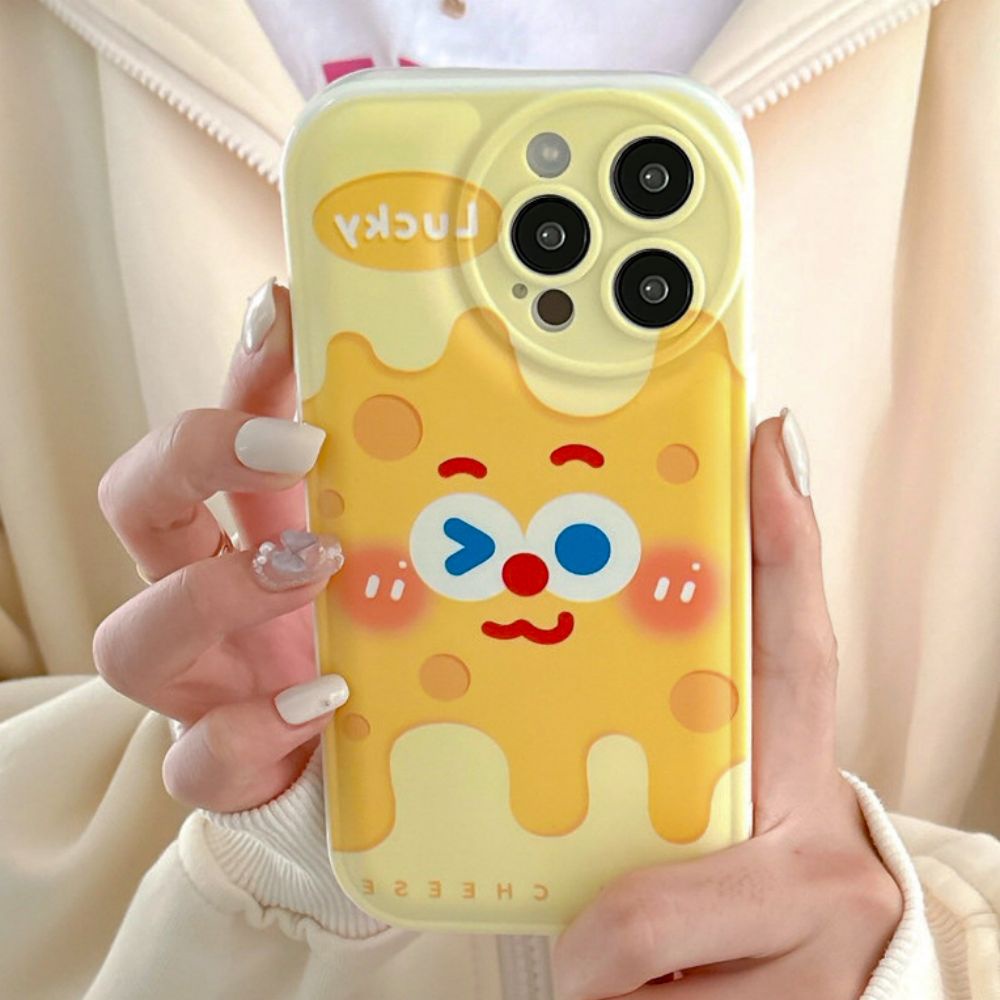 Ốp Điện Thoại TPU Mềm Có Túi Khí Chống Sốc In Hình Phô Mai Dễ Thương Cho IPhone 11 14 13 12 Pro Max