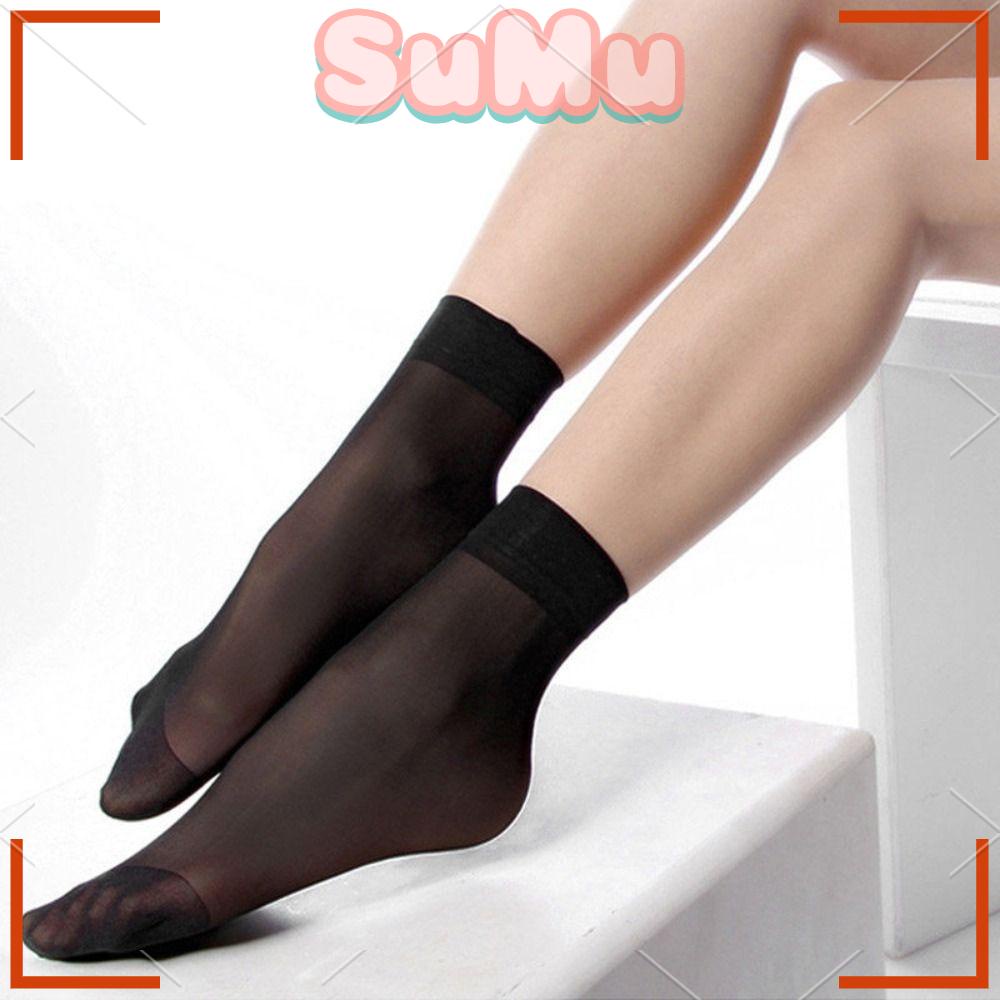 Set 5 Đôi Tất Lụa Siêu Mỏng Kiểu Dáng Quyến Rũ Cho Nữ