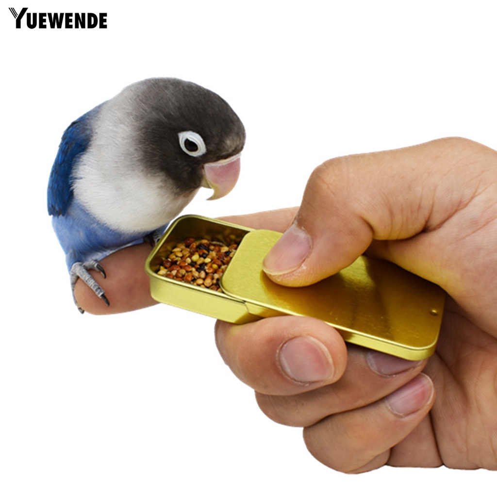 Yq.e Hộp Thiếc Đựng Thức Ăn Nhỏ Gọn Cầm Tay Chống Cắn Tinh Tế Chuyên Nghiệp Dành Cho Chim Vẹt Macaw