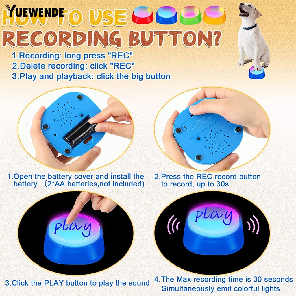 Yq.e Hộp Âm Thanh Đồ Chơi Tương Tác Với Thú Cưng Có Nút Nhấn