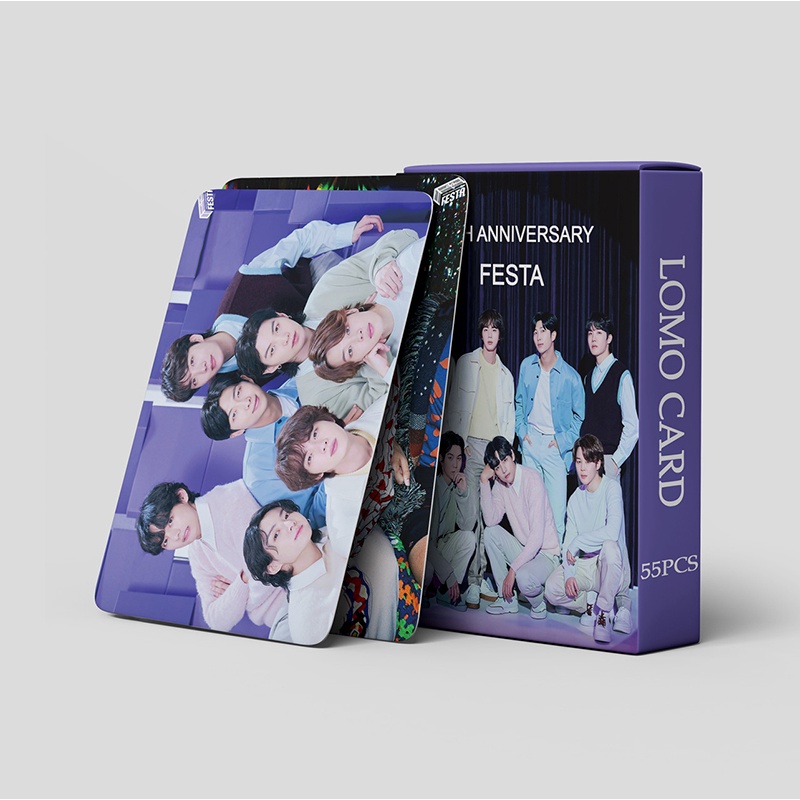 BTS LOMO Card Set 55 Tấm Thẻ Ảnh 10TH ANNIVERSARY FESTA Hình Nhóm Nhạc KPOP