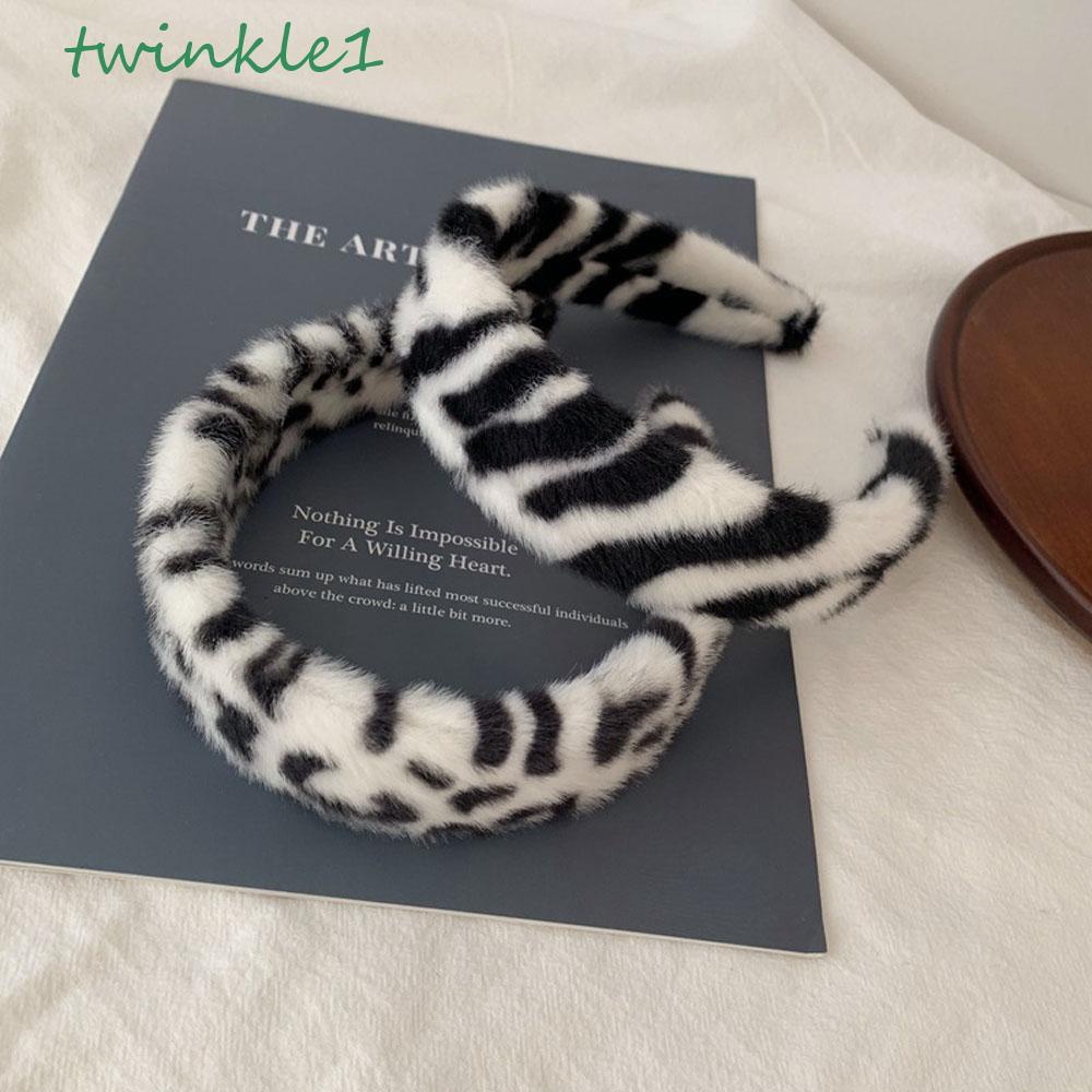 Băng Đô Cài Tóc Bằng Nhung Họa Tiết Động Vật Dễ Thương Bắt Mắt